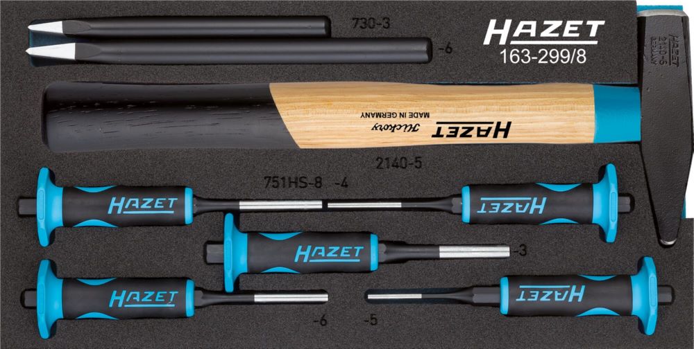 Produktbild Hazet Splinttreiber Satz 163-299/8 Außen Doppelsechskant mit 8 Teilen