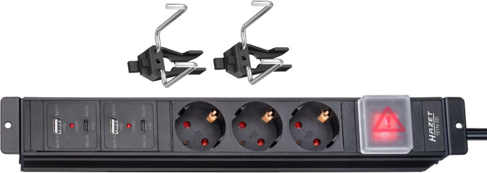 Produktbild Hazet Steckdosenleiste 161N-5D 325 x 56 x 45 mm Kabellänge 205 mm bild 1