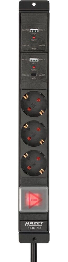 Produktbild Hazet Steckdosenleiste 161N-5D 325 x 56 x 45 mm Kabellänge 205 mm bild 2