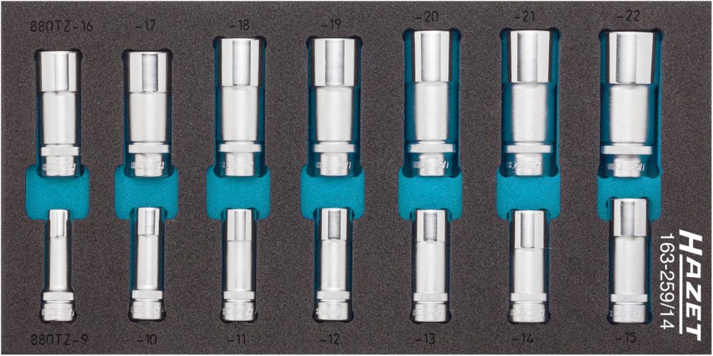 Produktbild Hazet Steckschlüssel Satz 163-259/14 mit 3/8 Zoll 9-22