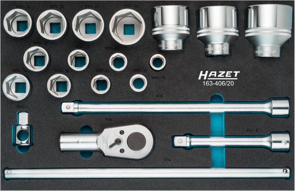 Produktbild Hazet Steckschlüssel Satz 163-406/20 mit 3/4 Zoll Vierkant 19-60