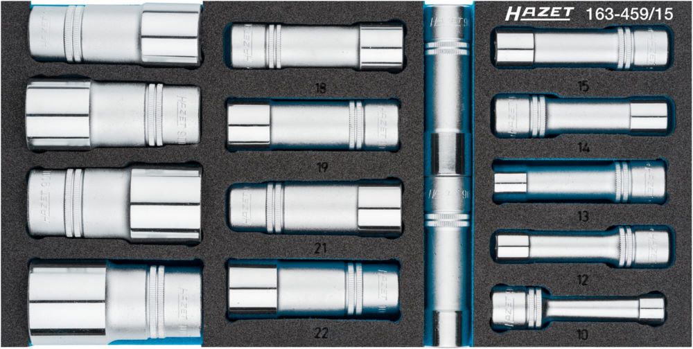 Produktbild Hazet Steckschlüsseleinsatz Satz 163-459/15 Vierkant Außen Sechskant 10-32
