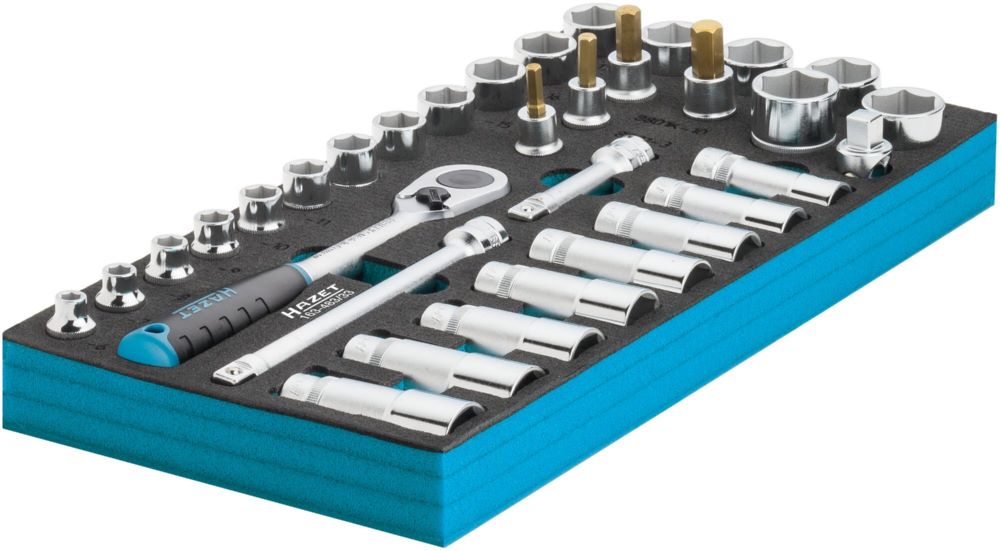 Produktbild Hazet Steckschlüsseleinsatz Satz 163-483/33 3/8 Zoll Vierkant Sechskant Profile 5-22 bild 4