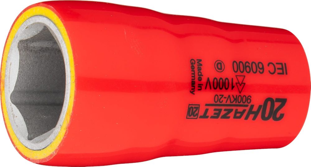 Produktbild Hazet Steckschlüsseleinsatz schutzisoliert 900KV-20 1/2 Zoll 12,5 mm Vierkant  SW 20 m