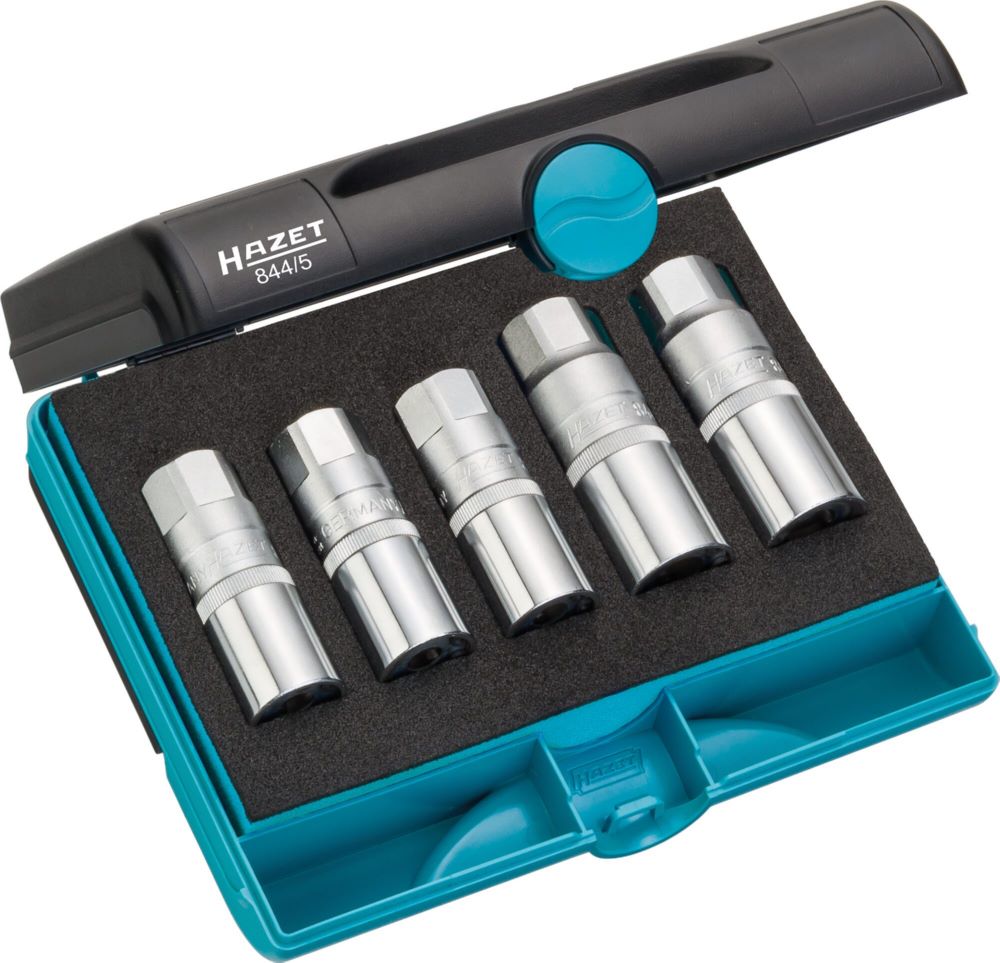 Produktbild Hazet Stehbolzen Ausdreher Satz 844/5 mit 1/2 Zoll Vierkant 5 teilig bild 1