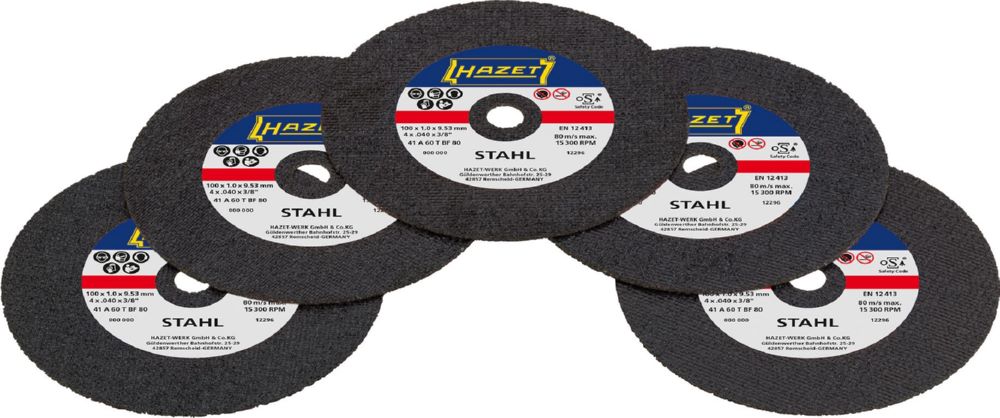 Produktbild Hazet Trennscheiben Satz 100 x 1 x 9,3 mm 9033P-08/5 5 teilig