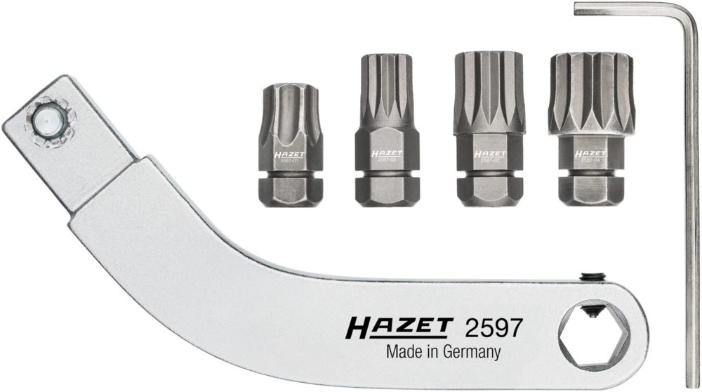 Produktbild Hazet Türscharnier Einsteckwerkzeug gebogener Bithalter Satz 2597-2/5