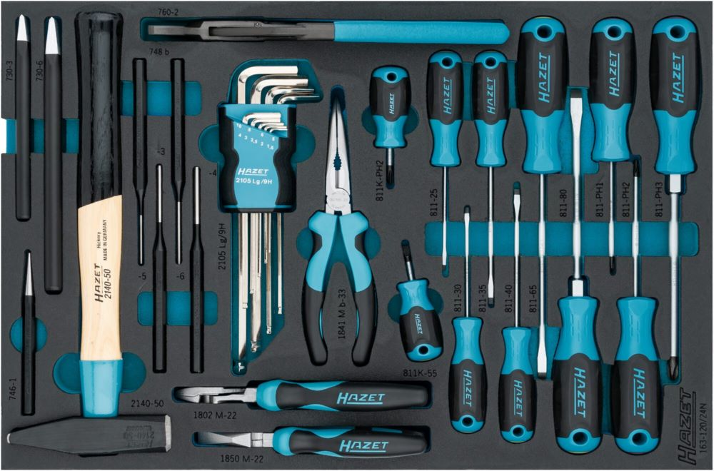 Produktbild Hazet Universal Satz 163-120/24N Kreuzschlitz Schlitz Sechskant 1,5-10 PH1-PH3