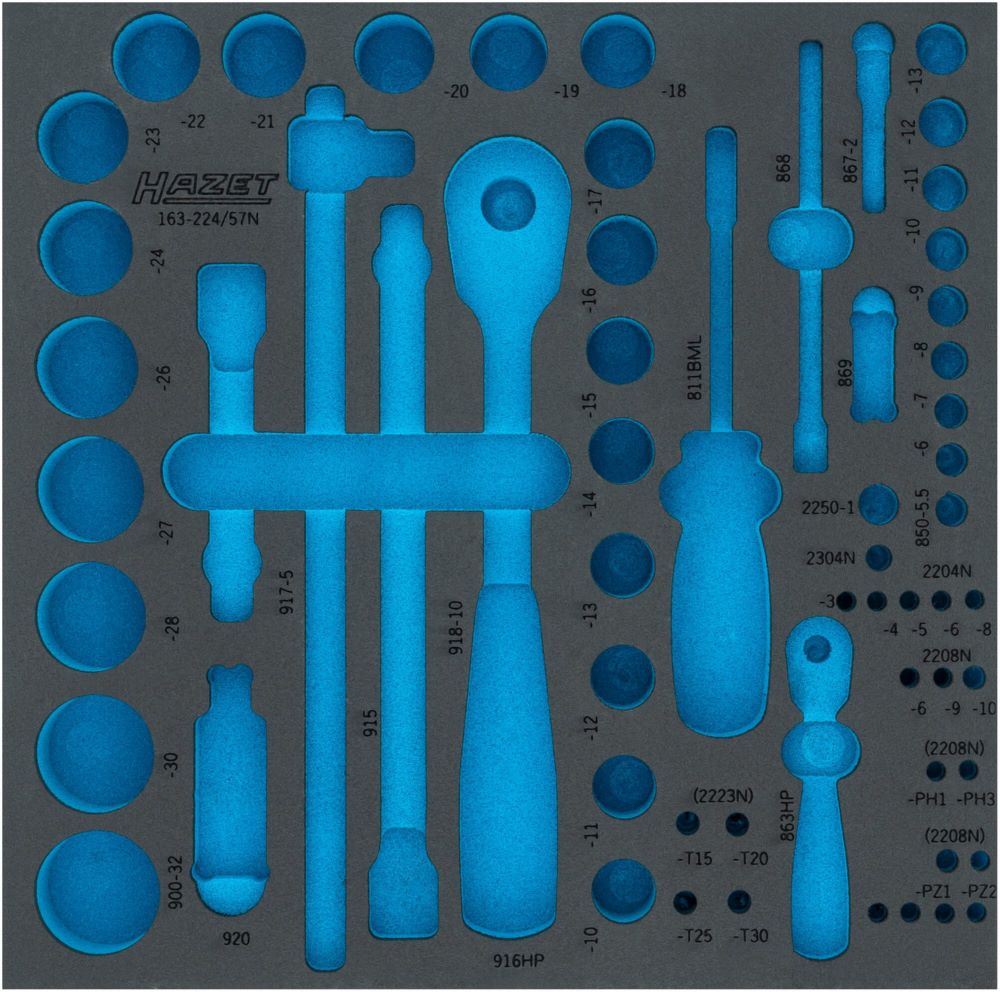 Produktbild Hazet 2 Komponenten Weichschaumeinlage 163 - 224 LN  L 344 mm x B 342 mm