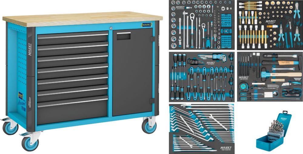 Produktbild Hazet Fahrbare Werkbank Assistent 179NW L 1150 x B 600 x H 964 mm 314 Teile