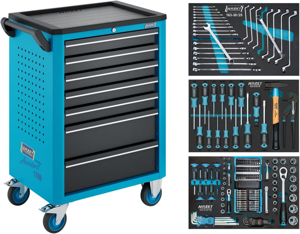 Produktbild Hazet Werkstattwagen Assistent fahrbar 176N-7 Sortiment 193 teilig 500 x 780 x 1018 mm bild 4