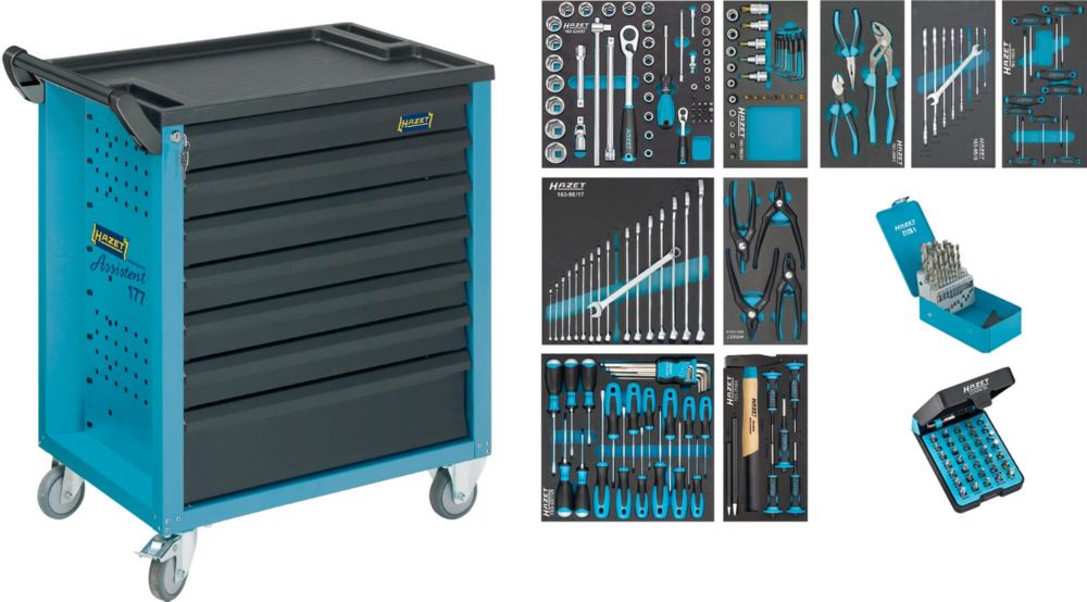 Produktbild Hazet Werkstattwagen Assistent 177 fahrbar mit Sortiment 217 teilig 498 x 780 x 915 mm bild 8