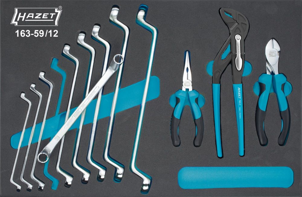 Produktbild Hazet Werkzeug Satz Doppel Ringschlüssel Zangen 163-59/12 6x7-21x23