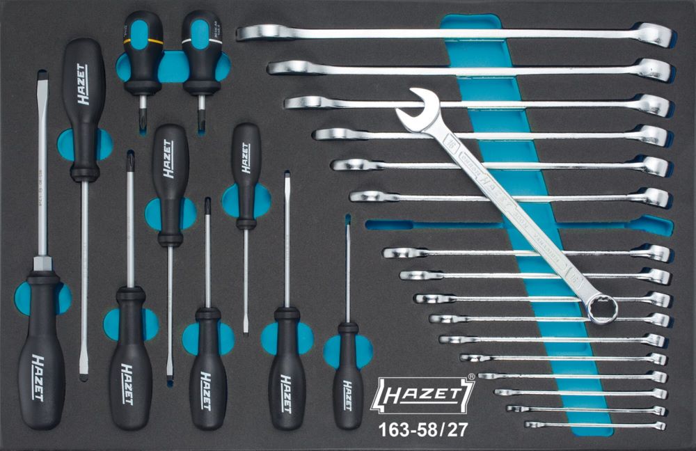 Produktbild Hazet Werkzeug Satz mit Ringmaulschlüssel Schraubendreher 163-58/27 PH1-PH2 6-24