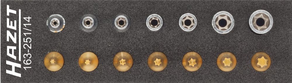Produktbild Hazet Werkzeug Satz Torx 163-251/14 1/4 Zoll Vierkant E4-E11 T10-T40