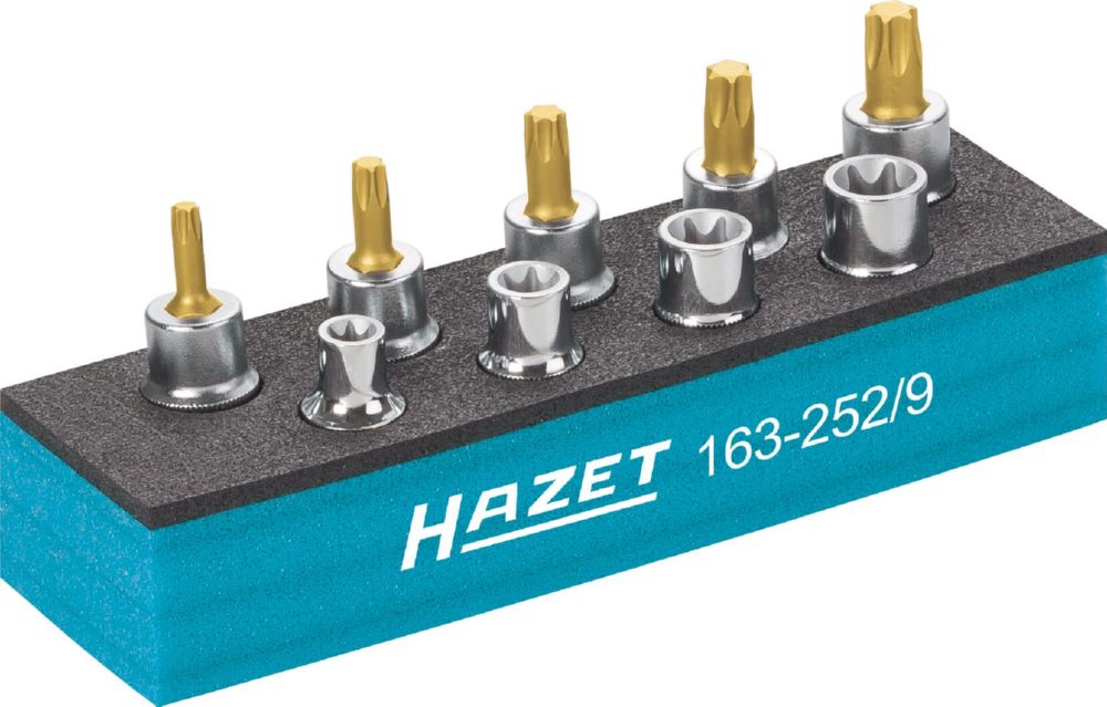 Produktbild Hazet Werkzeug Satz 3/8 Zoll 163-252/9 Vierkant Außen Torx