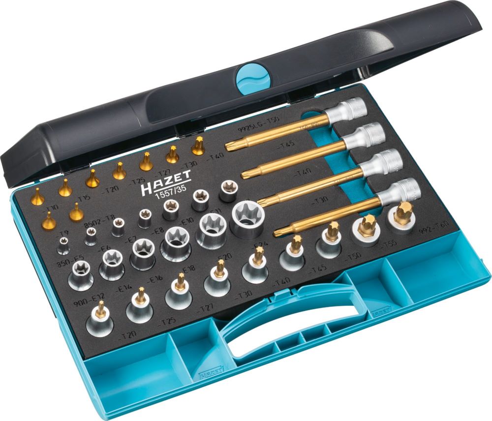 Produktbild Hazet Werkzeug Satz 1557/35 Vierkant Torx E6-E24 T8-T50