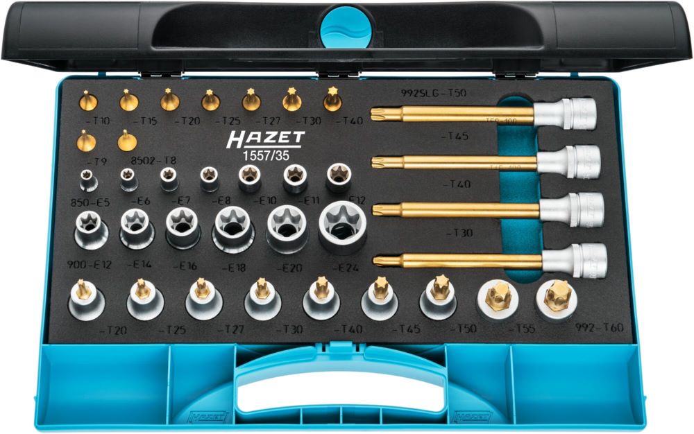 Produktbild Hazet Werkzeug Satz 1557/35 Vierkant Torx E6-E24 T8-T50 bild 3