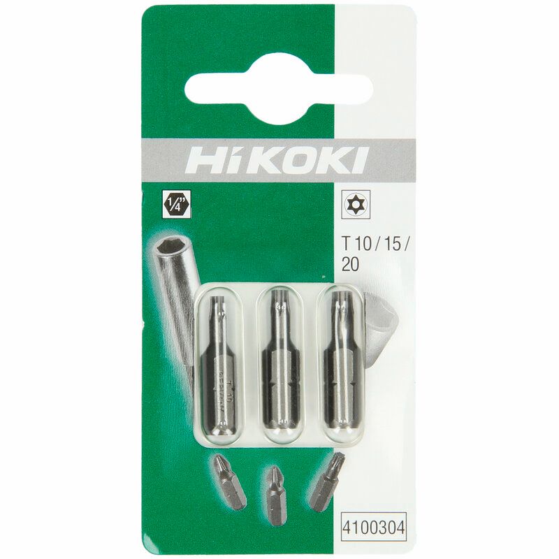 Produktbild 3 Bits 1/4" für Torx-Schrauben T10 / T15 / T20, mit Loch, 25mm bild 2