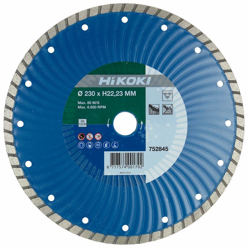 Produktbild Hikoki Diamanttrennscheibe 230 x 22,2 x 6 mm Turbo für Winkelschleifer