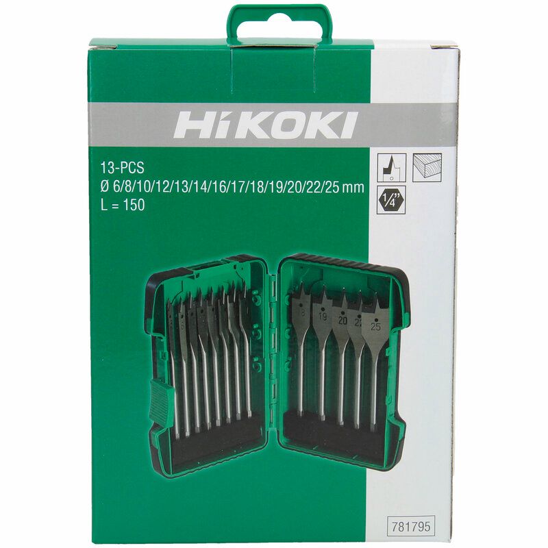 Produktbild Flachholzbohrer Set 6 8 10 12 13 14 16 17 18 19 20 22 25 x 150 mm 13 teilig bild 5