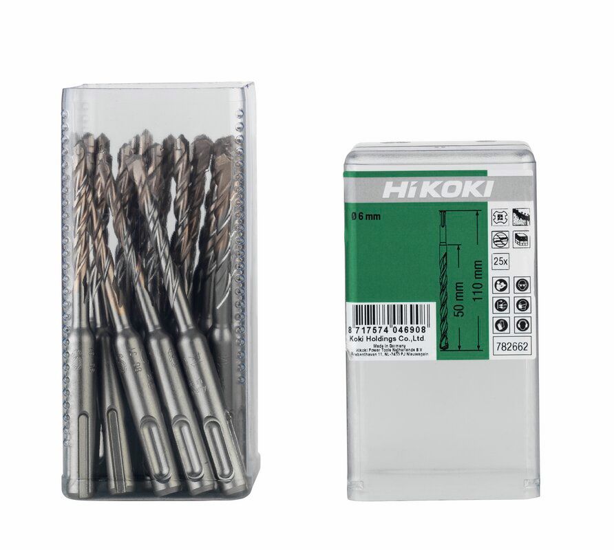 Produktbild Hikoki 25 HM Hammerbohrer SDS Plus 2 Schneider 6 x 50 mm 110 mm