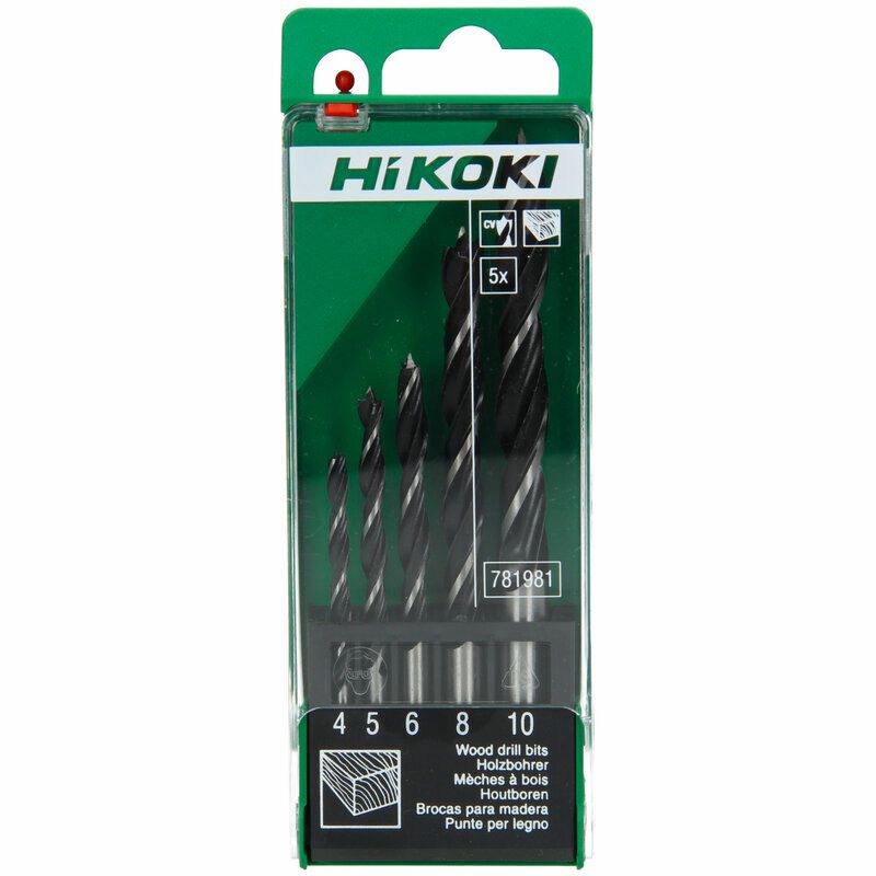 Produktbild Hikoki CV Holzbohrer Set 4 5 6 8 10 mm mit Zentrierspitze