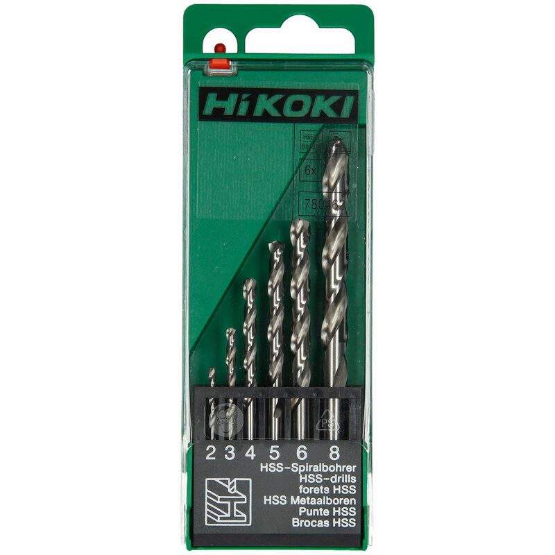 Produktbild Hikoki Metallbohrer Set HSS G DIN 338 2 3 4 5 6 8 mm geteilte Spitze