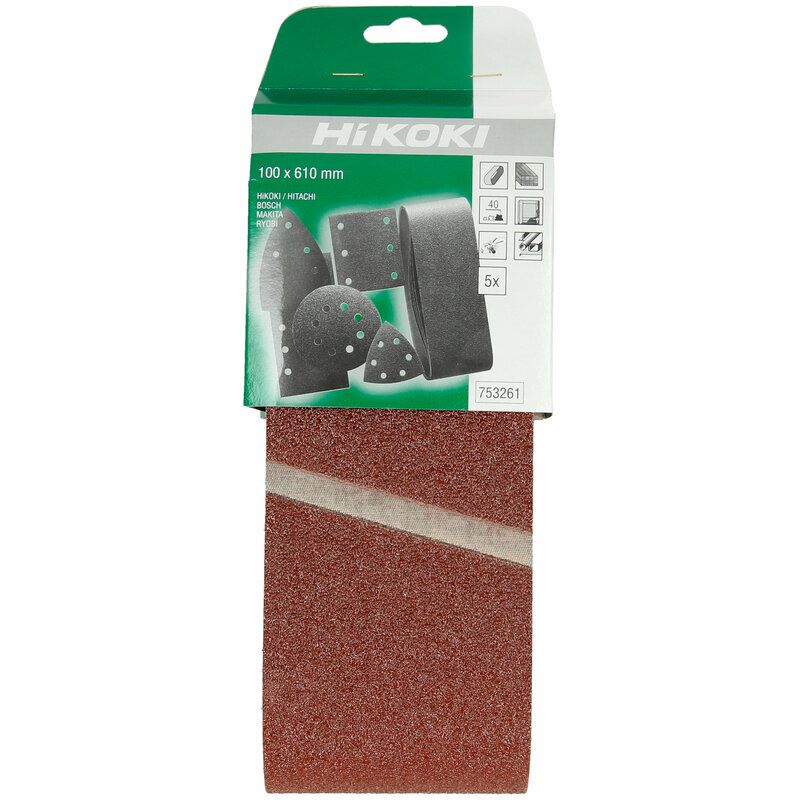 Produktbild 5 Schleifbänder 100 x 610 mm Körnung P40 Farbe Rot bild 2