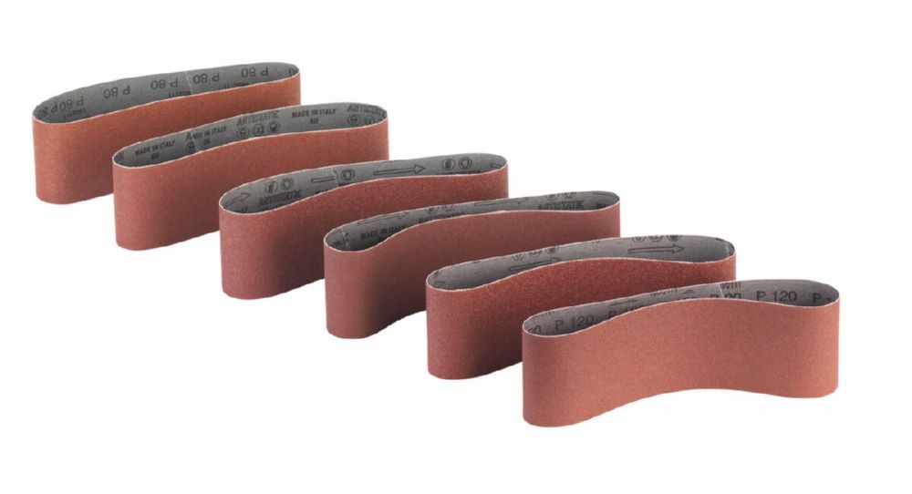 Produktbild Hikoki 6 Schleifbänder Set 76 x 533 mm Körnung P60 80 120 Rot