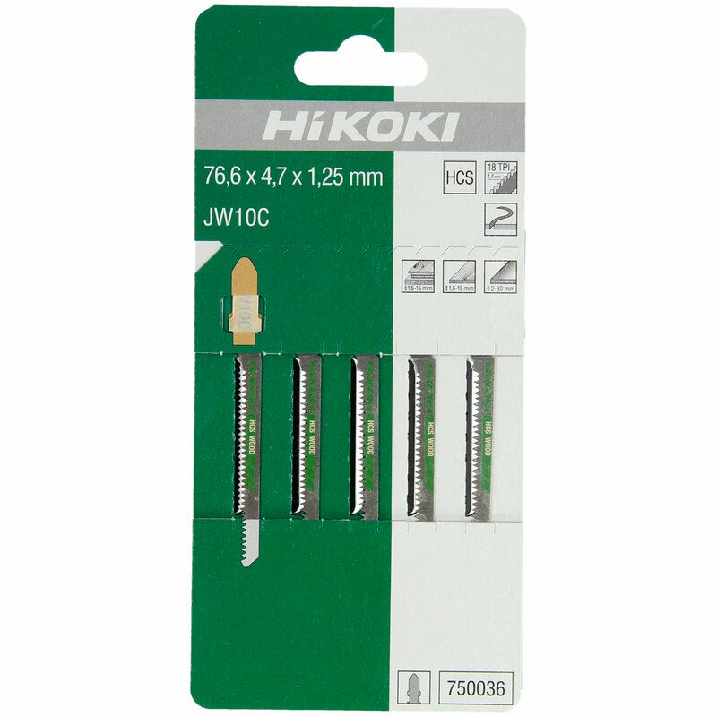 Produktbild 5 Stichsägeblätter Holz 76,6 x 4,7 x 1,3 mm HCS JW10C/T101AO bild 2