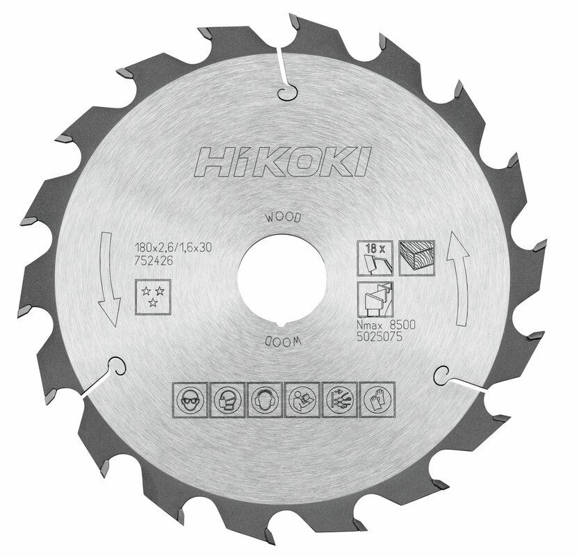 Produktbild Hikoki TCT Kreissägeblatt Holz 180 x 30 mm 20xZ18 Wechselzahn