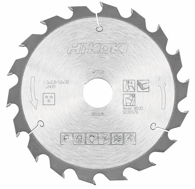 Produktbild Hikoki TCT Kreissägeblatt Holz 185 x 30 mm Z18 Wechselzahn