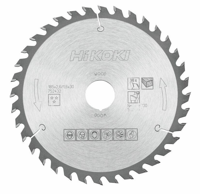 Produktbild Hikoki TCT Kreissägeblatt Holz 185 x 30 mm Z36 Wechselzahn