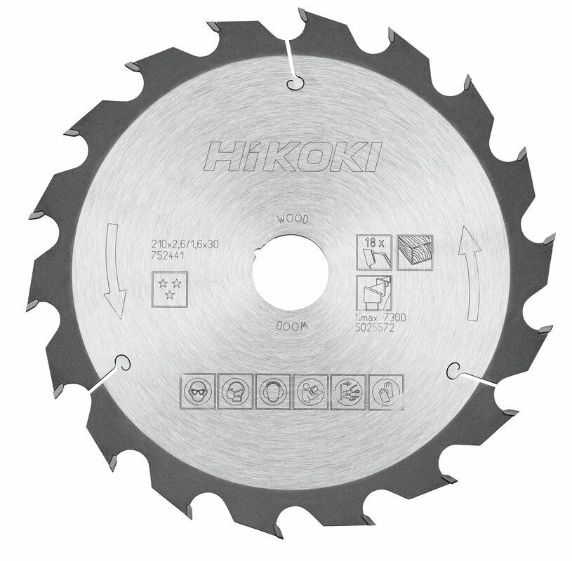 Produktbild Hikoki TCT Kreissägeblatt Holz 210 x 30 mm Z18 Wechselzahn