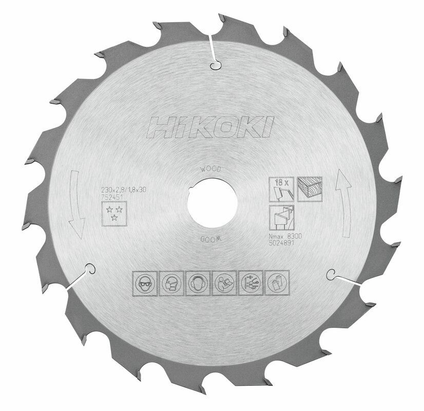 Produktbild Hikoki TCT Kreissägeblatt Holz 230 x 30 mm Z18 Wechselzahn