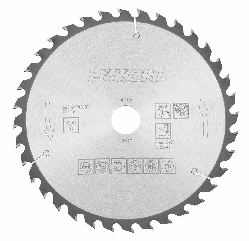 Produktbild Hikoki TCT Kreissägeblatt Holz 235 x 30 mm Z36 Wechselzahn