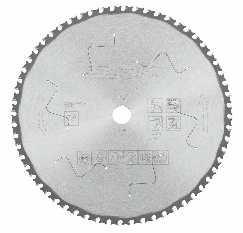 Produktbild Hikoki TCT Kreissägeblatt INOX 305 x 25,4 mm Z60 Flachzahn