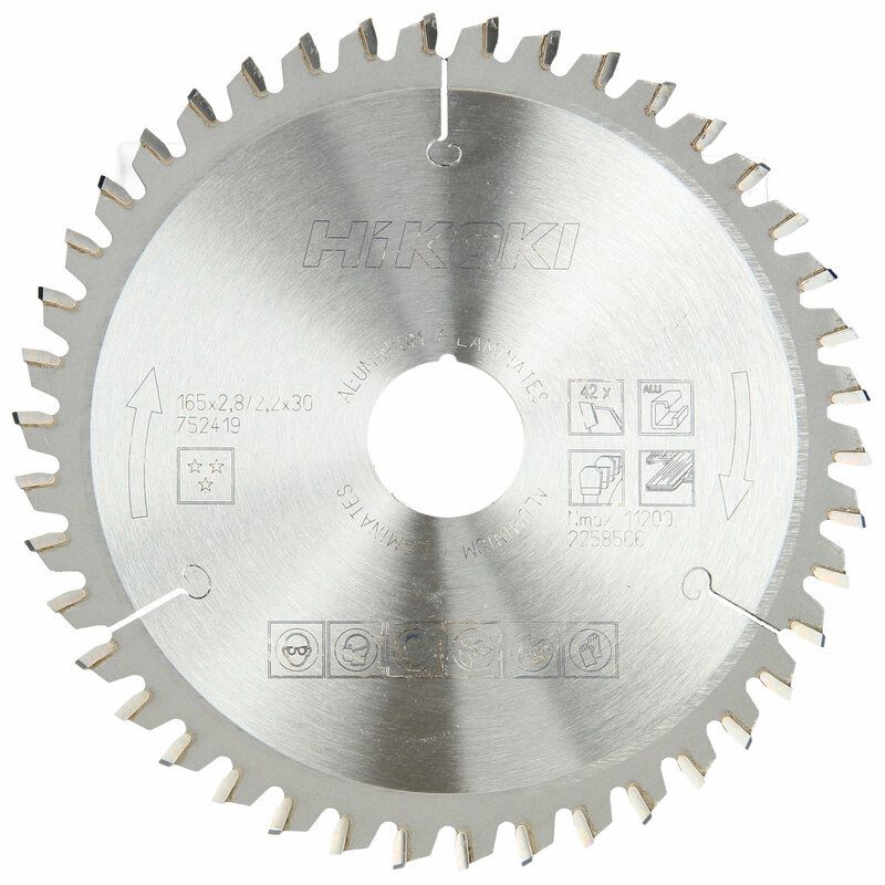 Produktbild Hikoki TCT Kreissägeblatt Laminat Aluminium 165 x 30 mm 20 z42 Trapez Flachzahn