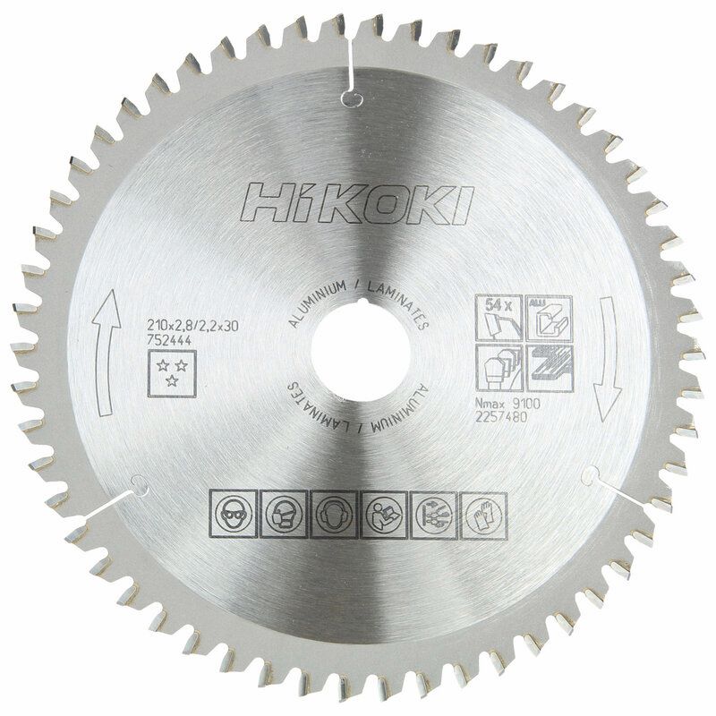 Produktbild Hikoki TCT Kreissägeblatt Laminat Aluminium 210 x 30 z54 Trapez und Flachzahn