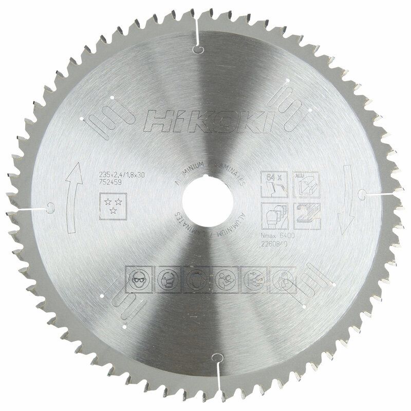 Produktbild Hikoki TCT Kreissägeblatt Laminat Aluminium 216 x 30 mm Z60 Trapez und Flachzahn