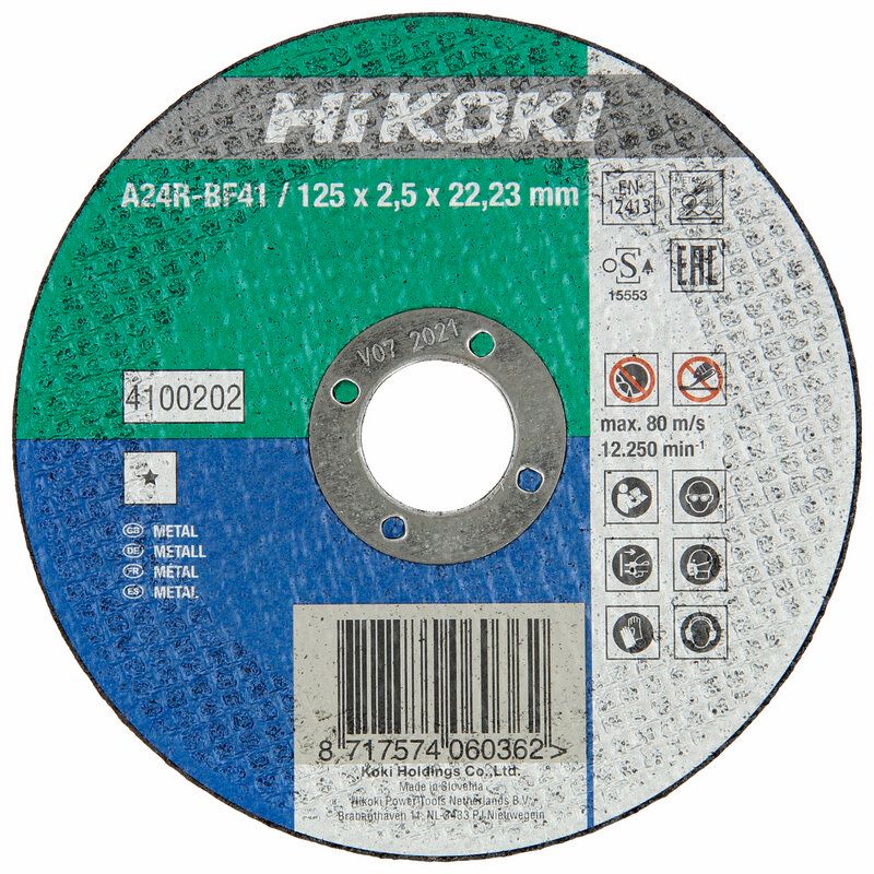 Produktbild Hikoki Trennscheibe 125 x 2,5 x 22,23 mm Stahl gerade F41