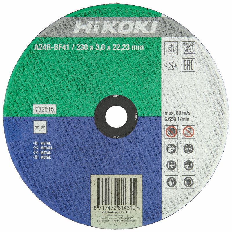 Produktbild Hikoki Trennscheibe 125 x 2,5 x 22,23 mm Stahl gerade F41