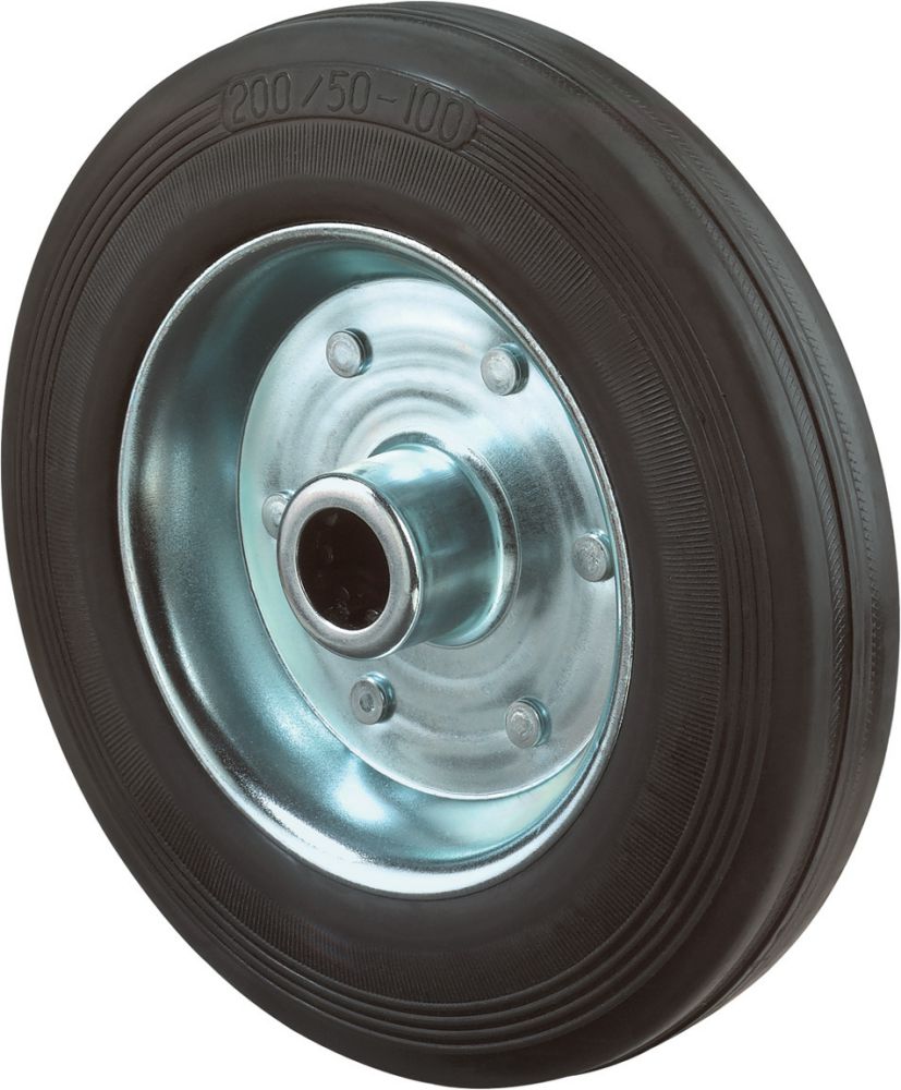 Produktbild BS Rollen Gummirad 200 mm Stahlblech Rollenkorbl.