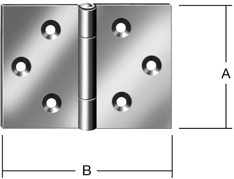 Produktbild Vormann Scharnier breit 60x90 mm Edelstahl