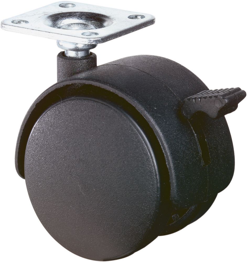 Produktbild BS Rollen Kunststoff Doppelrolle F85 50 Feststel. + Platte