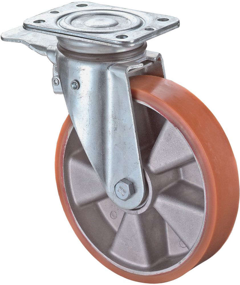 Produktbild BS Rollen Lenkrolle fest 200mm LG.Kschwer verz Alu-Felge