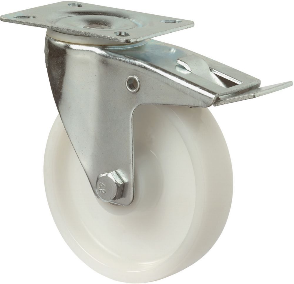 Produktbild BS Rollen Lenkrolle fest 125mm Stahlbl verz Poly LG.R