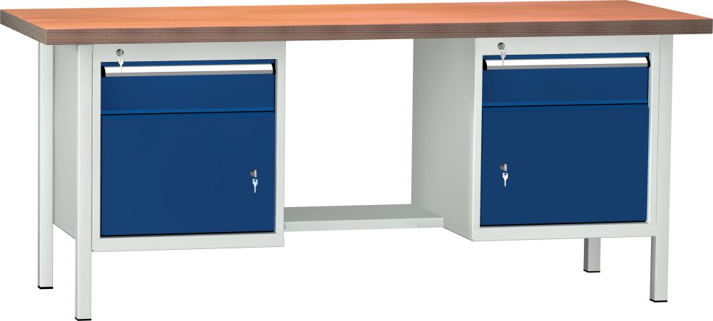 Produktbild KLW Werkbank 2000x700x840 2 Türen und 3 Schubladen