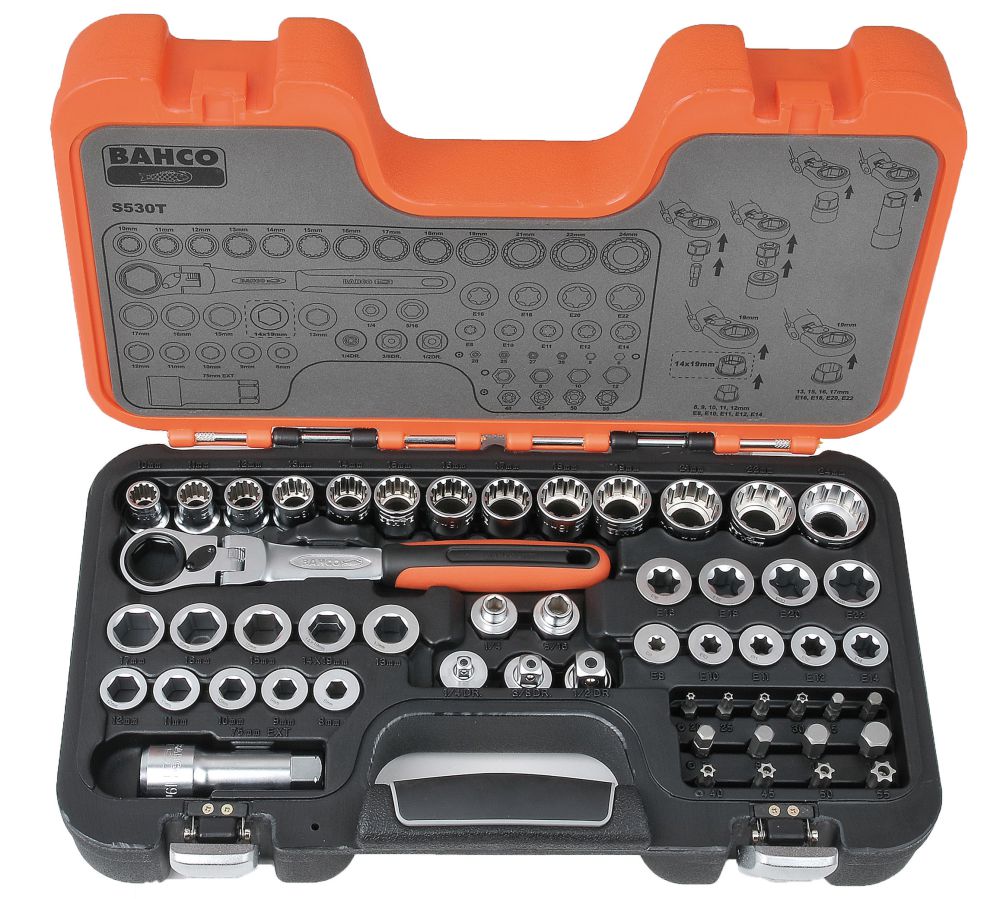 Produktbild Bahco Durchsteck-Steckschlüssel Satz, 53-teilig